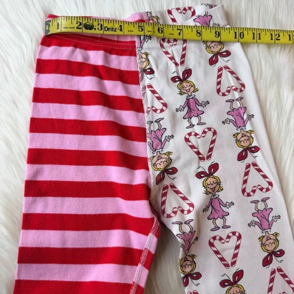 Hanna Andersson Dr. Seuss Grinch Long John Pajama Set Cindy Lou Who Candy Cane 8